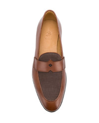 Slippers en cuir marron Barbanera