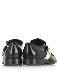 Slippers en cuir noirs et blancs Tod's