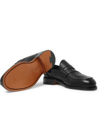 Slippers en cuir noirs Tricker's