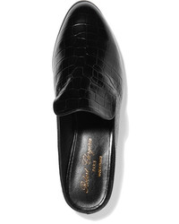 Slippers en cuir noirs Robert Clergerie