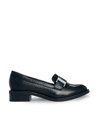 Slippers en cuir noirs Asos