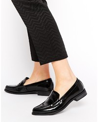 Slippers en cuir noirs Asos