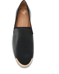 Slippers en cuir noirs Giuseppe Zanotti Design
