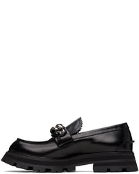 Slippers en cuir noirs Alexander McQueen