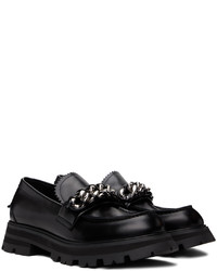 Slippers en cuir noirs Alexander McQueen