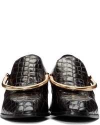 Slippers en cuir noirs Stella McCartney