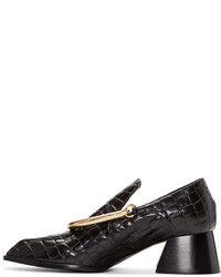 Slippers en cuir noirs Stella McCartney