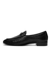 Slippers en cuir noirs Giuseppe Zanotti