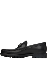 Slippers en cuir noirs Ferragamo