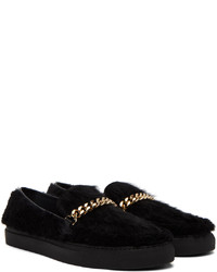 Slippers en cuir noirs Human Recreational Services