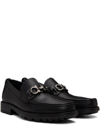 Slippers en cuir noirs Ferragamo