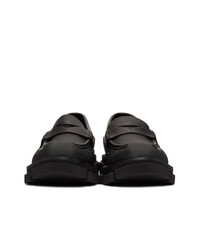 Slippers en cuir noirs Both