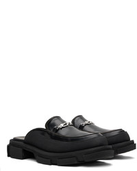 Slippers en cuir noirs Both