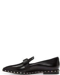 Slippers en cuir noirs Valentino