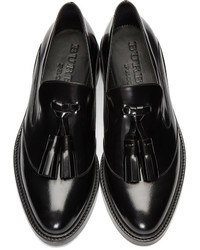 Slippers en cuir noirs Burberry