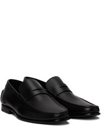 Slippers en cuir noirs Santoni