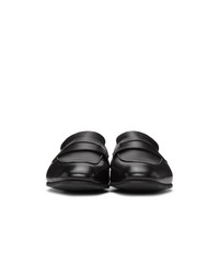 Slippers en cuir noirs Ermenegildo Zegna