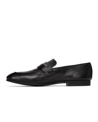 Slippers en cuir noirs Ermenegildo Zegna