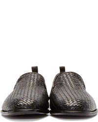 Slippers en cuir noirs H By Hudson