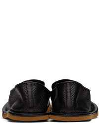 Slippers en cuir noirs Dries Van Noten