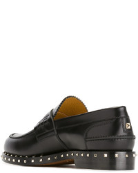 Slippers en cuir noirs Valentino Garavani