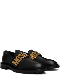 Slippers en cuir noirs Moschino