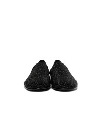 Slippers en cuir noirs Giuseppe Zanotti