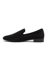 Slippers en cuir noirs Giuseppe Zanotti