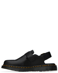 Slippers en cuir noirs Dr. Martens