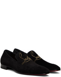 Slippers en cuir noirs Christian Louboutin