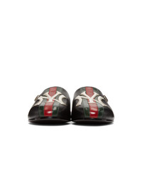 Slippers en cuir noirs Gucci