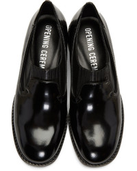 Slippers en cuir noirs Opening Ceremony