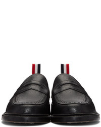 Slippers en cuir noirs Thom Browne