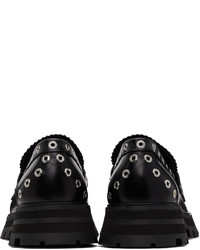 Slippers en cuir noirs Alexander McQueen