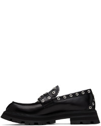 Slippers en cuir noirs Alexander McQueen