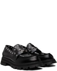 Slippers en cuir noirs Alexander McQueen