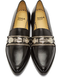 Slippers en cuir noirs Toga Pulla