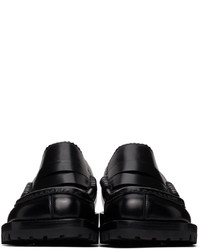 Slippers en cuir noirs Dries Van Noten