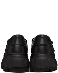 Slippers en cuir noirs Viron