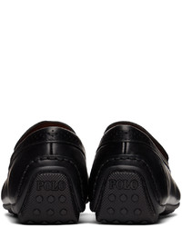 Slippers en cuir noirs Polo Ralph Lauren