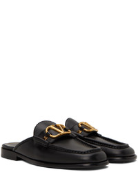 Slippers en cuir noirs Valentino Garavani