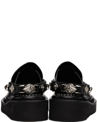 Slippers en cuir noirs Toga Virilis