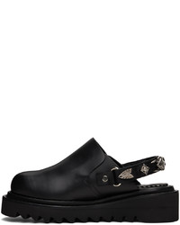 Slippers en cuir noirs Toga Virilis