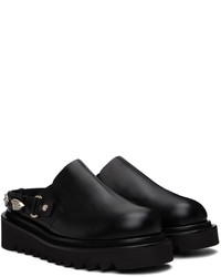 Slippers en cuir noirs Toga Virilis