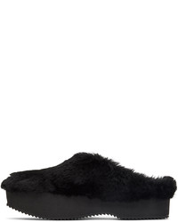 Slippers en cuir noirs Dries Van Noten