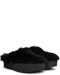 Slippers en cuir noirs Dries Van Noten