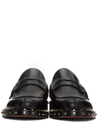 Slippers en cuir noirs Valentino