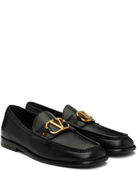 Slippers en cuir noirs Valentino Garavani