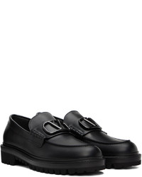 Slippers en cuir noirs Valentino Garavani