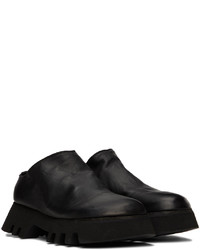 Slippers en cuir noirs Guidi